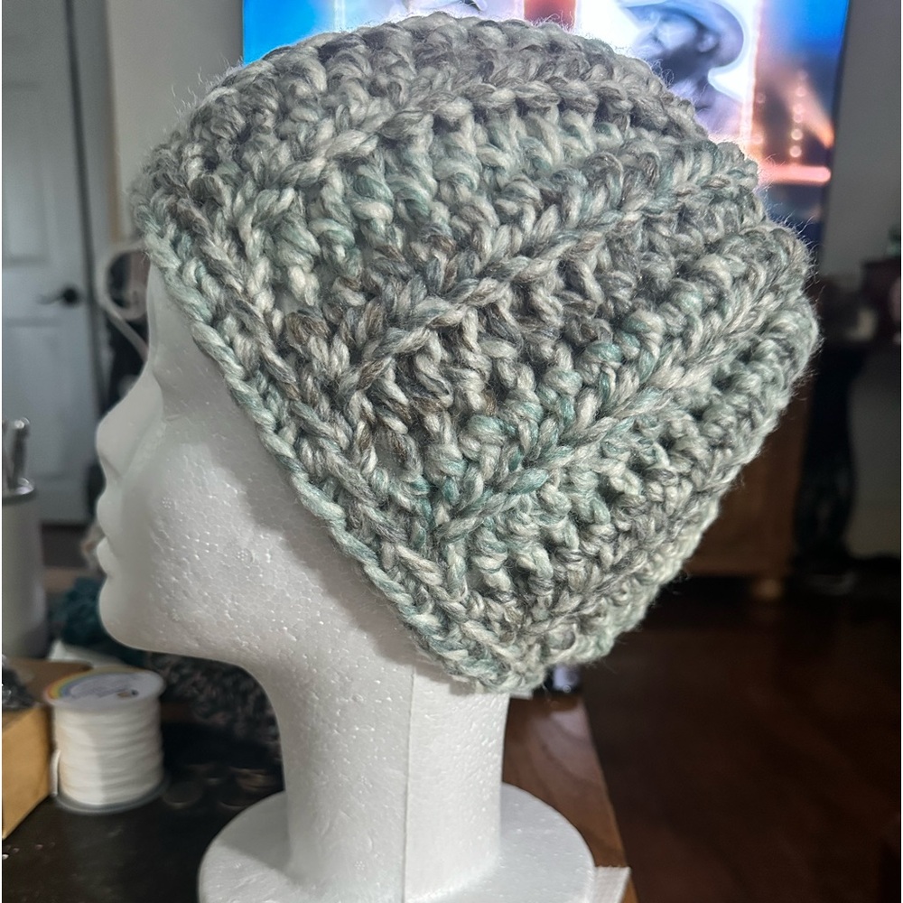 Messy bun beanie.